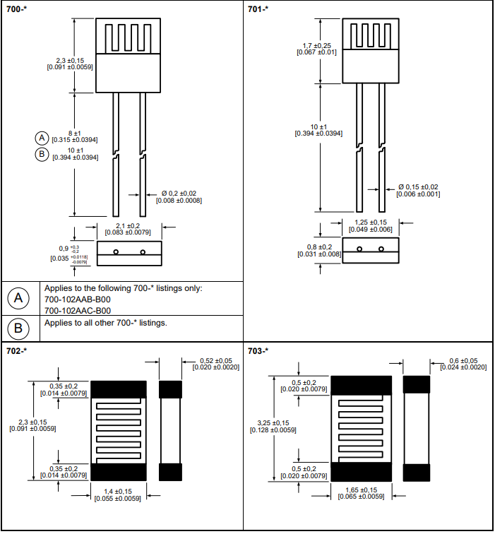 Honeywell 700 Platinum Resistance Temp Detector Sensors